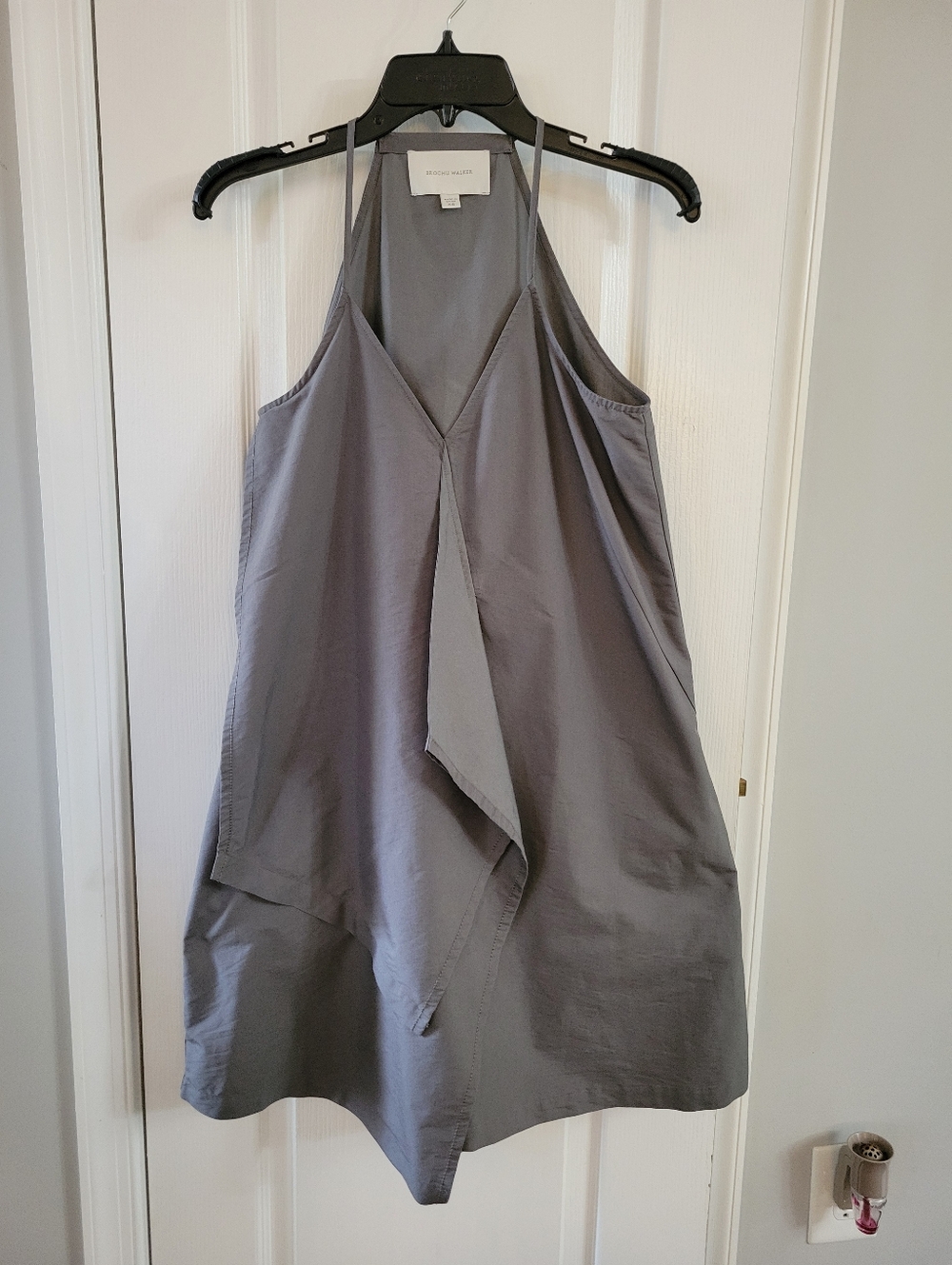 Brochu Walker Emmer Mini Dress in Ebony Gray Size XS V-Neck Sleeveless Day Dress